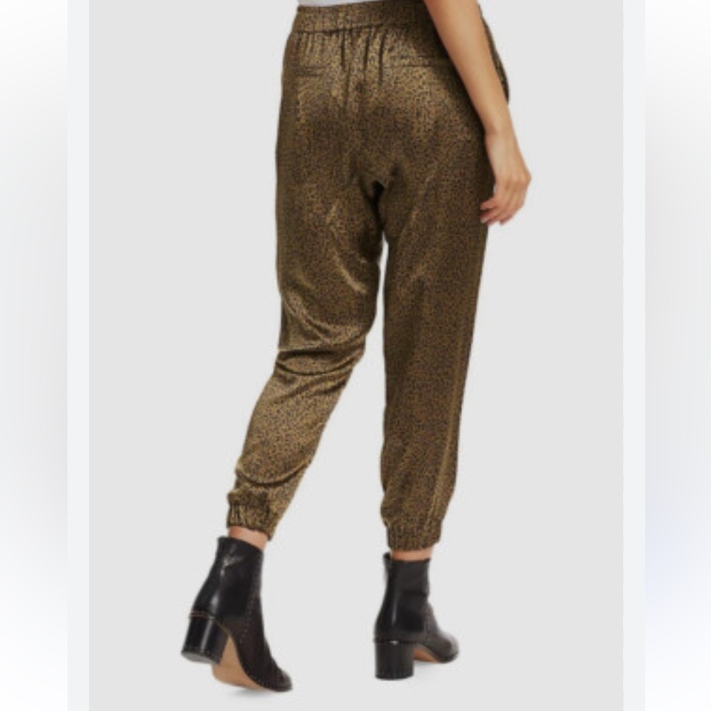 Joie Leopard Satin Brown Print Jogger Pants